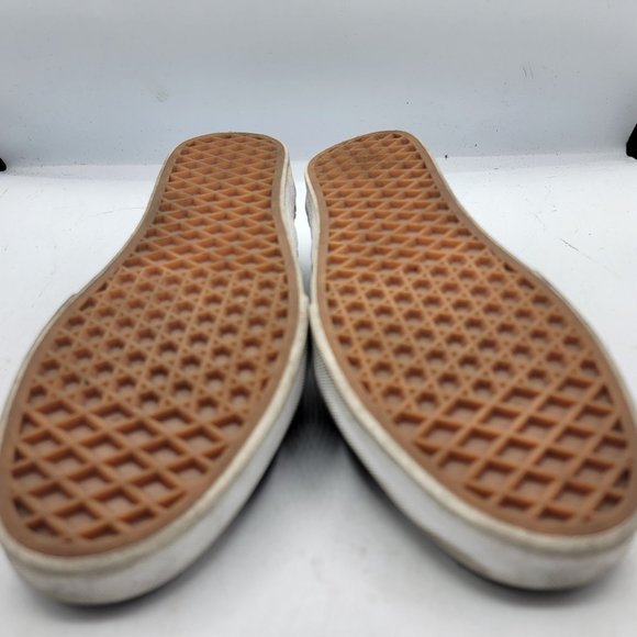 VANS Slip-On Classic Womens 7.5 Black Red Logo Flame Fire Canvas Shoes - Picture 13 of 13